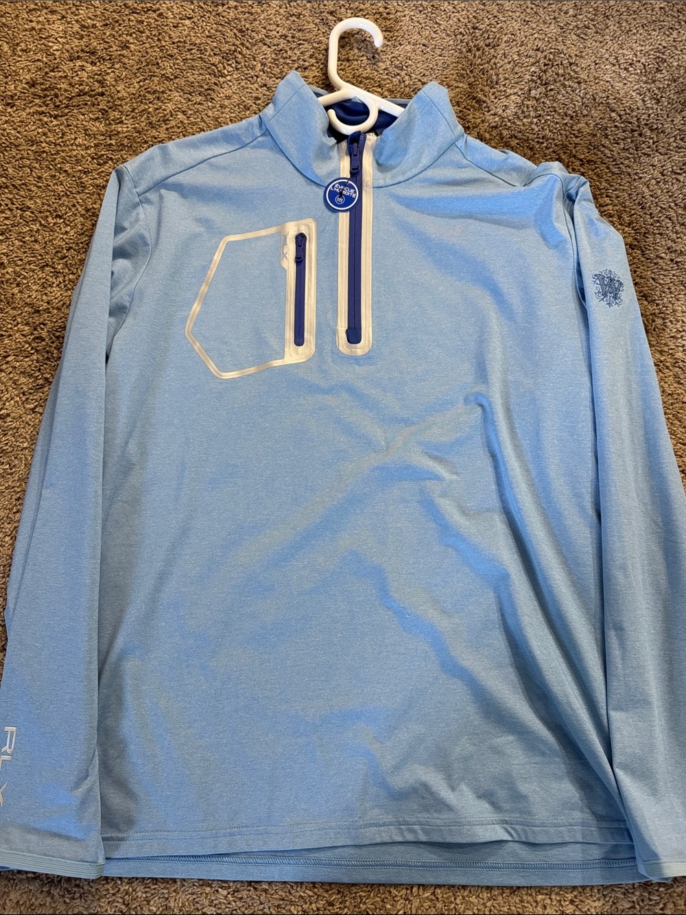 Ralph Lauren Light Blue Quarter-Zip Lightweight Shirt Jacket